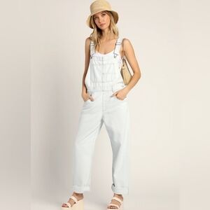 Free People Ziggy Light Wash Light Blue Denim Overalls